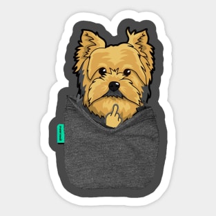 Yorkie FU Pocket Sticker